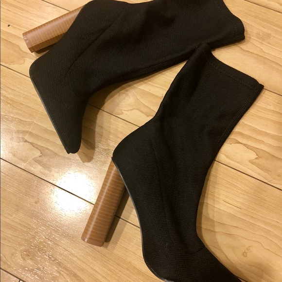 Shoes - Calve high boots with wood heel